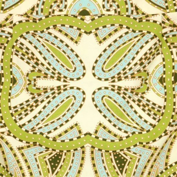 J. Crew Skirt Ivory Green Blue Paisley Pockets 2 - Picture 12 of 12